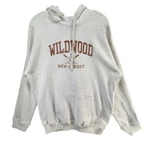 Basix America‎ Wildwood New Jersey Hoodie Sweatshirt XL Beige Beach Coastal NEW